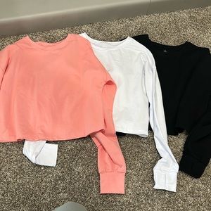3 long sleeves crop tops